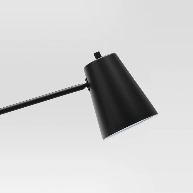 slide 4 of 4, Cantilever Floor Lamp Black - Threshold™: Adjustable, Swivel Arm, Metal Shade, ETL Listed, 1 ct