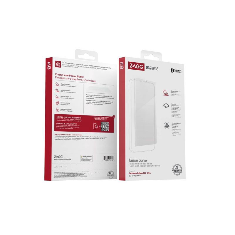 slide 5 of 6, ZAGG InvisibleShield Samsung Galaxy S23 Ultra Glass Fusion+ Screen Protector, 1 ct