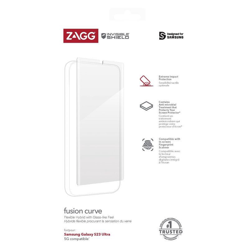 slide 6 of 6, ZAGG InvisibleShield Samsung Galaxy S23 Ultra Glass Fusion+ Screen Protector, 1 ct
