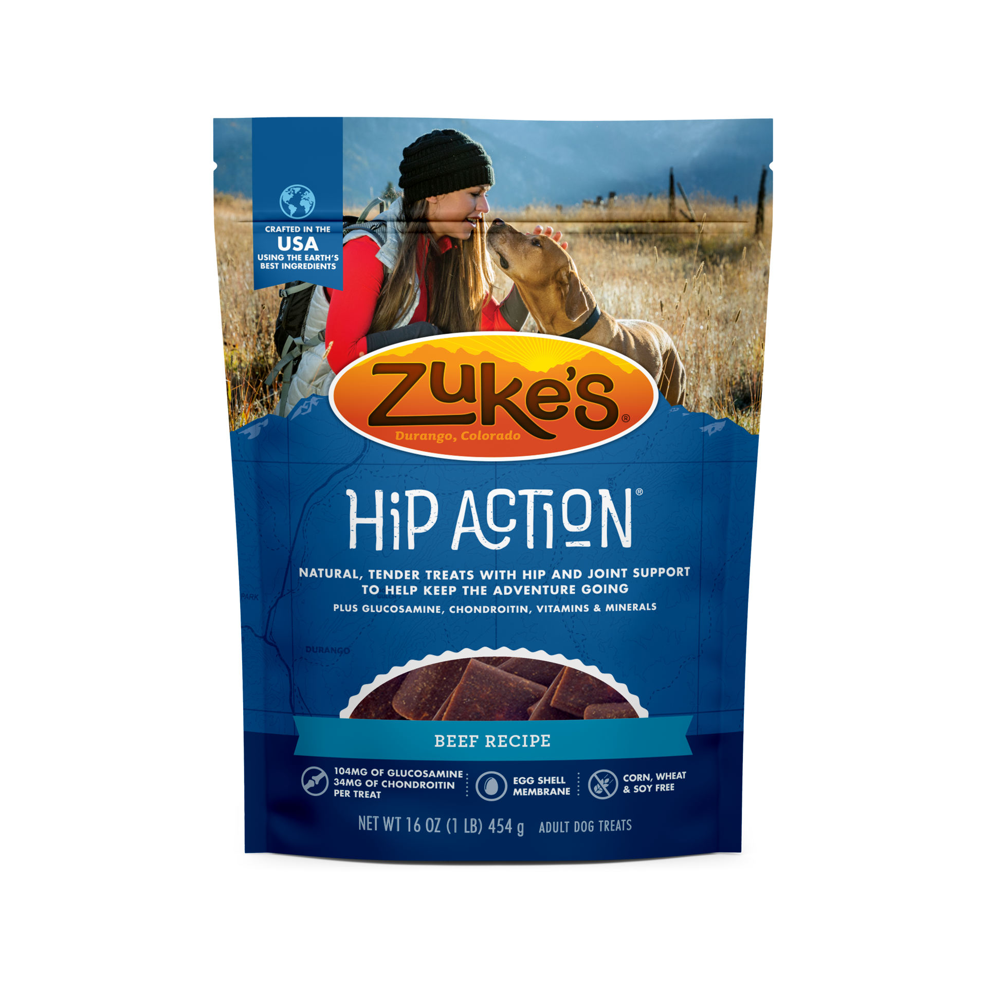 slide 1 of 3, ZUKES Hip Action Hip & Joint Dog Treats Beef Recipe - 16 oz Bag, 16 oz