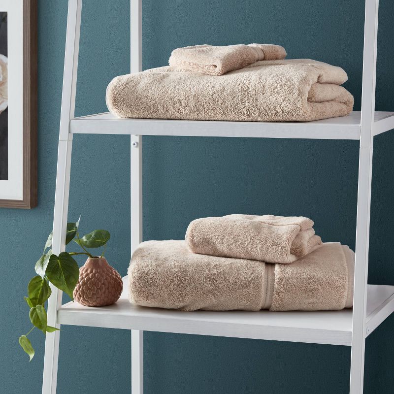 slide 2 of 4, Spa Plush Bath Towel Almond - Threshold™: Microfiber, Machine Washable, Non-Slip Backing, 1 ct