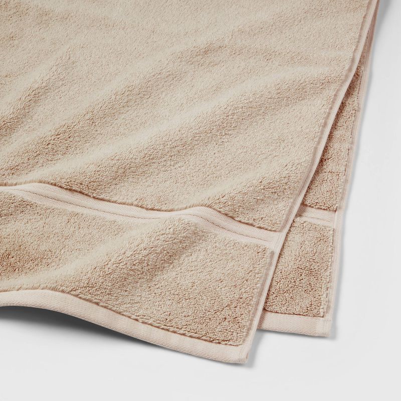 slide 3 of 4, Spa Plush Bath Towel Almond - Threshold™: Microfiber, Machine Washable, Non-Slip Backing, 1 ct