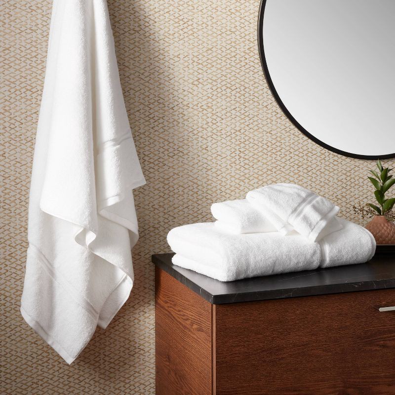 slide 2 of 4, Spa Plush Oversized Bath Towel White - Threshold™: 100% Cotton, Heavyweight 550-800 GSM, Terry, OEKO-TEX Certified, 1 ct