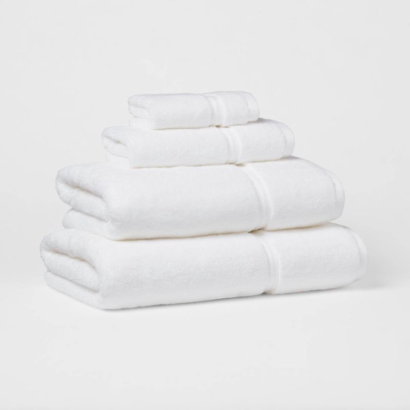 slide 4 of 4, Spa Plush Oversized Bath Towel White - Threshold™: 100% Cotton, Heavyweight 550-800 GSM, Terry, OEKO-TEX Certified, 1 ct