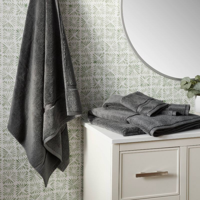 slide 2 of 4, Spa Plush Oversized Bath Towel Dark Gray - Threshold™: 100% Cotton, Heavyweight Terry, Machine Washable, 1 ct