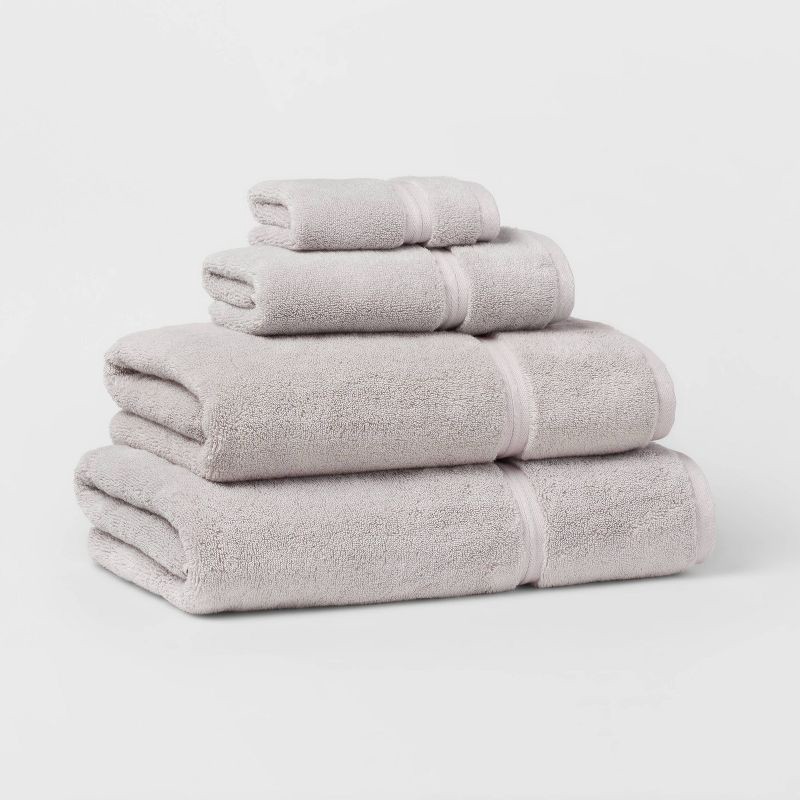 slide 4 of 4, Spa Plush Washcloth Light Gray - Threshold™: 100% Cotton, Heavyweight 550-800 GSM, OEKO-TEX Certified, 1 ct