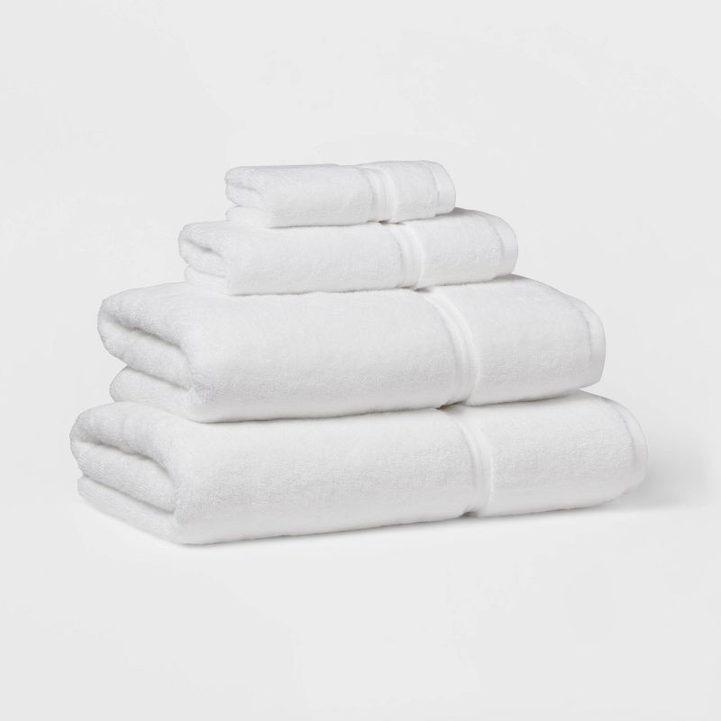 slide 4 of 4, Spa Plush Bath Towel White - Threshold™: Heavyweight Cotton, Terry Construction, OEKO-TEX Certified, 1 ct