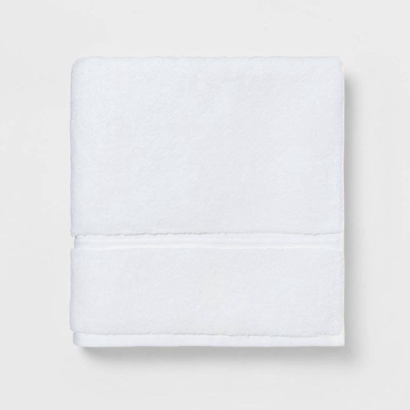 slide 1 of 4, Spa Plush Bath Towel White - Threshold™: Heavyweight Cotton, Terry Construction, OEKO-TEX Certified, 1 ct
