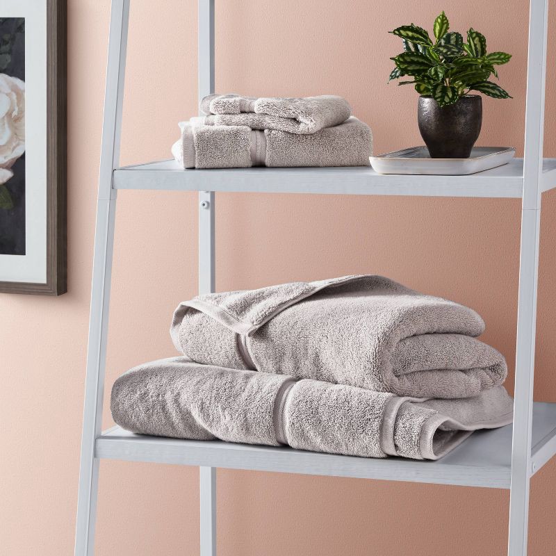 slide 2 of 4, Spa Plush Oversized Bath Towel Light Gray - Threshold™: 100% Cotton, Heavyweight 550-800 GSM, Terry Construction, Machine Washable, 1 ct