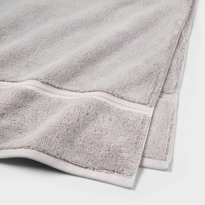 slide 3 of 4, Spa Plush Oversized Bath Towel Light Gray - Threshold™: 100% Cotton, Heavyweight 550-800 GSM, Terry Construction, Machine Washable, 1 ct