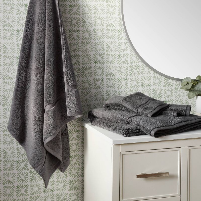 slide 2 of 4, Spa Plush Bath Towel Dark Gray - Threshold™: 100% Cotton, Heavyweight 550-800 GSM, Terry, OEKO-TEX Certified, 1 ct