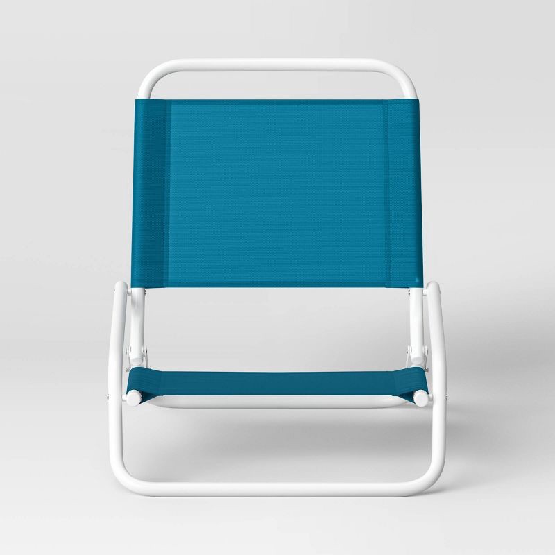 slide 2 of 4, Recycled Fabric Outdoor Portable Beach Chair Turquoise - Sun Squad™: Weather-Resistant, Steel Frame, No Assembly Required, 1 ct