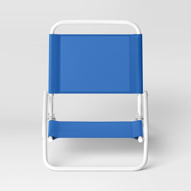 slide 2 of 4, Recycled Fabric Outdoor Portable Beach Chair Blue - Sun Squad™: Weather-Resistant, Foldable, No Assembly Required, 1 ct