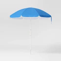 6.5'x6.5' Round Outdoor Patio Beach Umbrella Blue - Sun Squad™