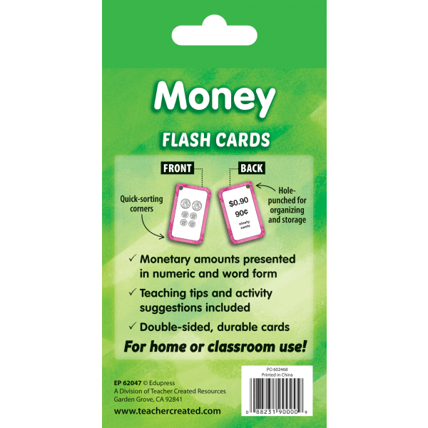 slide 2 of 3, Teacher Created Materials Teacher Created Resources 56-Piece Money Flash Card Set, 1 ct