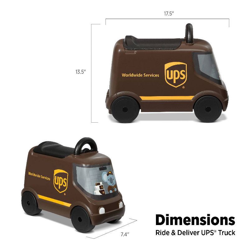 slide 5 of 12, Radio Flyer UPS Delivery Truck Ride-On: Steel & Plastic Pedal Toy for Ages 2+, 1 ct