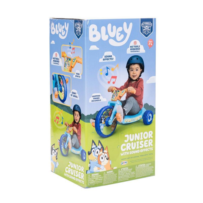 slide 7 of 7, Bluey 10" Fly Wheel Kids' Tricycle with Electronic Sound, 1 ct