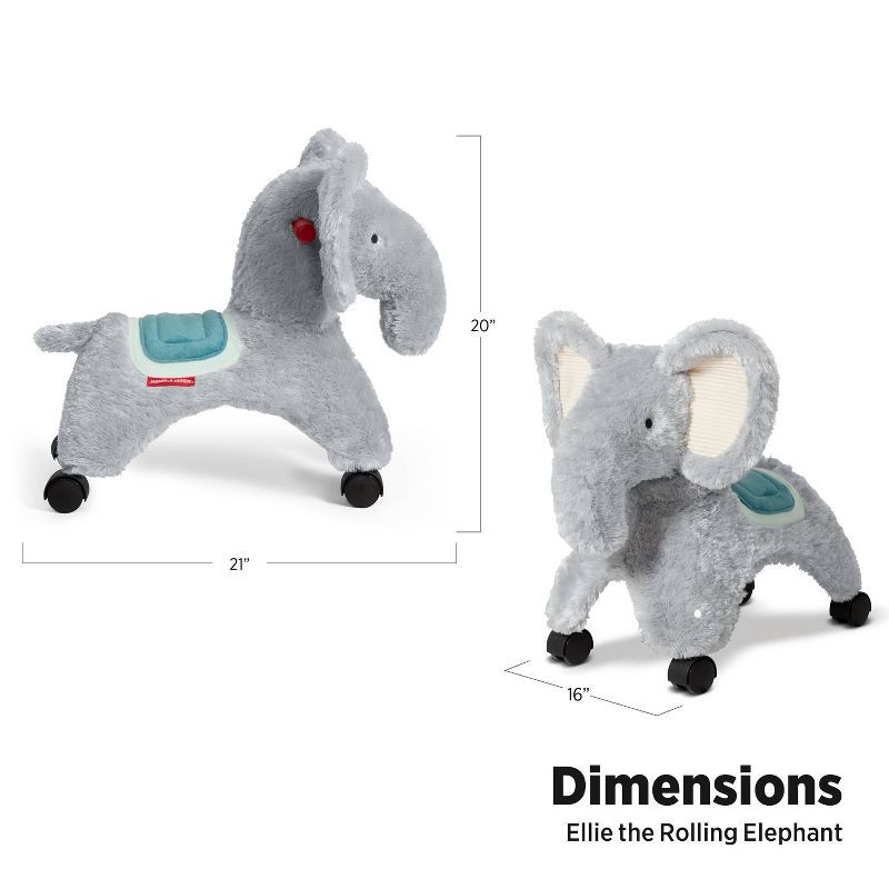 slide 5 of 8, Radio Flyer Ellie the Rolling Elephant Ride-On: Steel & Plastic Toddler Toy, 42 lb Capacity, 42 lb