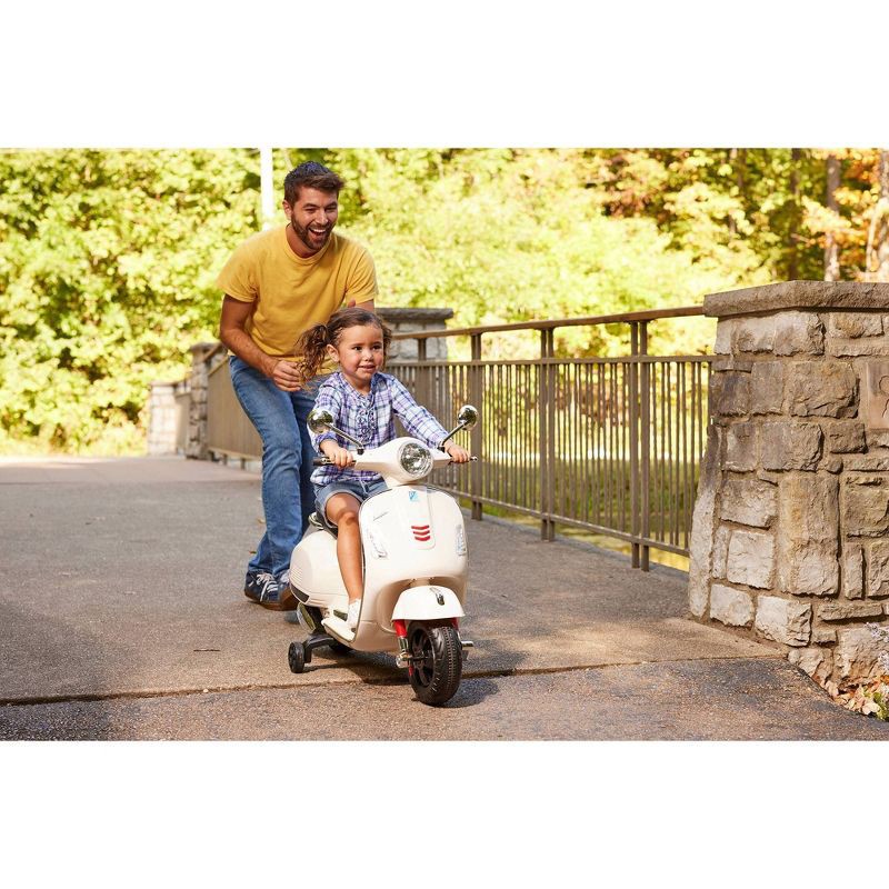 slide 4 of 8, Huffy 6V Vespa 801 Ride-On Scooter - White, 1 ct