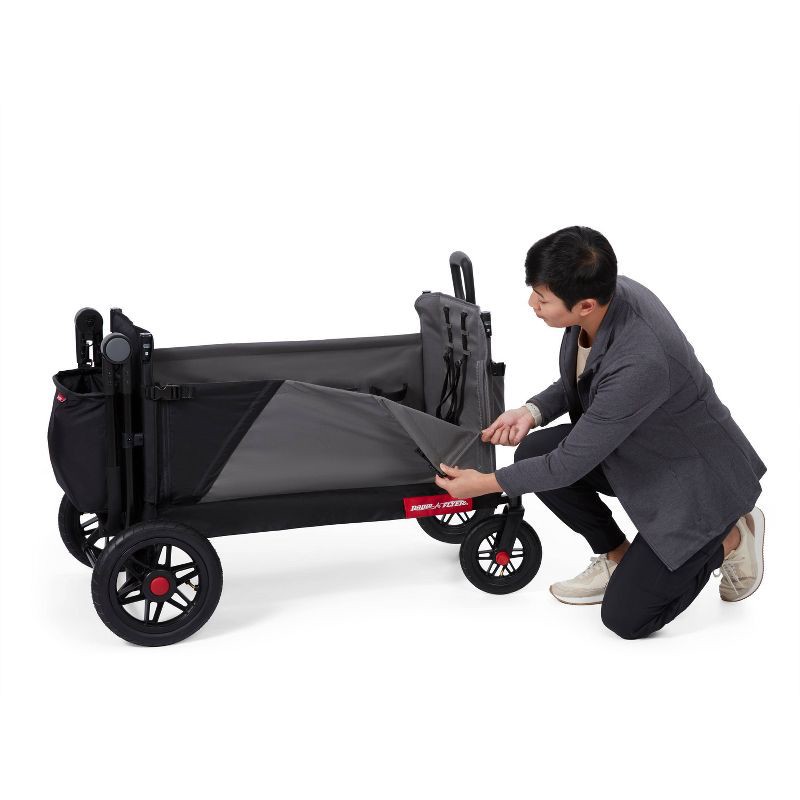 slide 3 of 13, Radio Flyer Folding All Terrain Venture Kid and Cargo Stroller Wagon: Steel & Polyester Frame, 1 ct