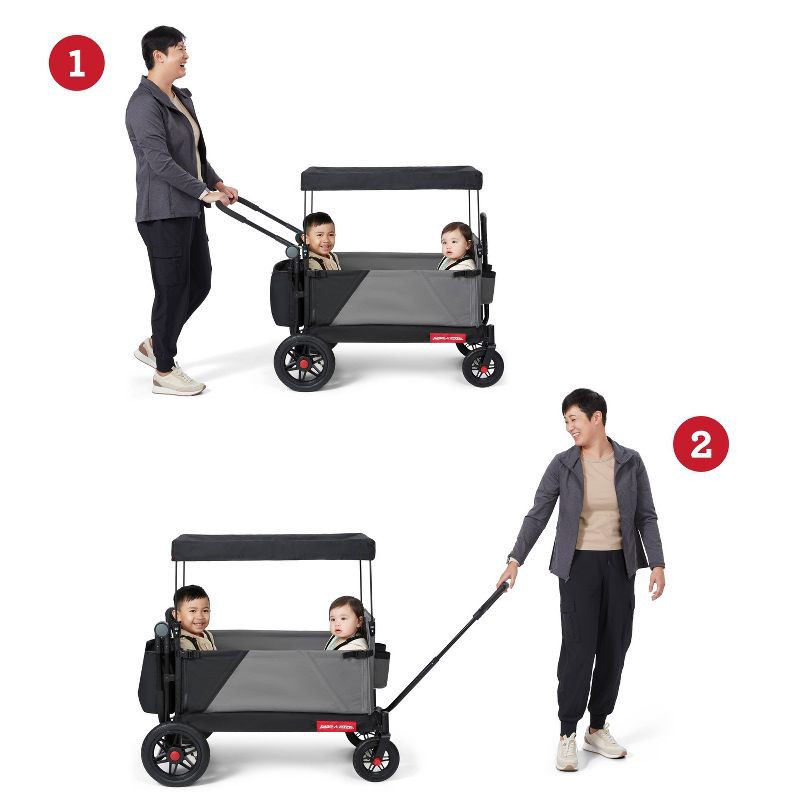 slide 6 of 13, Radio Flyer Folding All Terrain Venture Kid and Cargo Stroller Wagon: Steel & Polyester Frame, 1 ct
