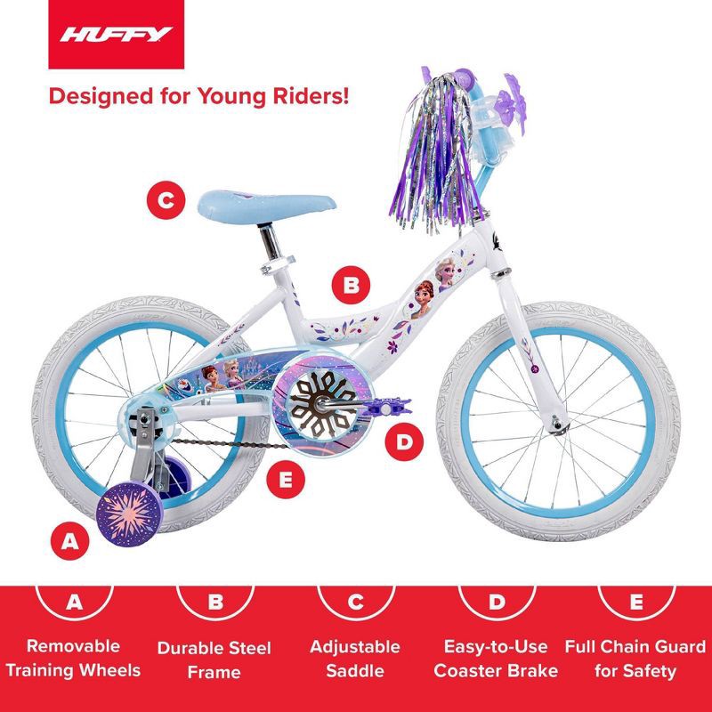 slide 15 of 16, Huffy Disney Frozen Kids' Bike - 16" Wheels - Training Wheels - White, 1 ct