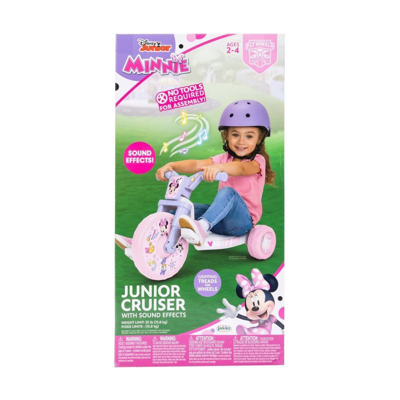 slide 2 of 8, Minnie Mouse 10" Fly Wheel Kids' Tricycle with Electronic Sound - Pink/Purple, 1 ct