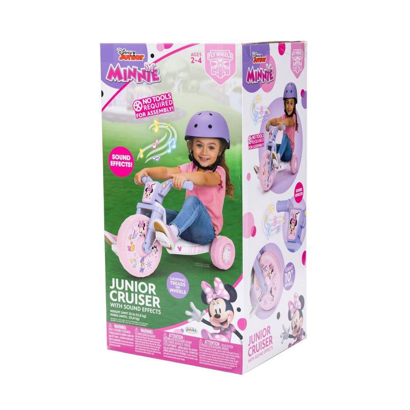 slide 6 of 8, Minnie Mouse 10" Fly Wheel Kids' Tricycle with Electronic Sound - Pink/Purple, 1 ct