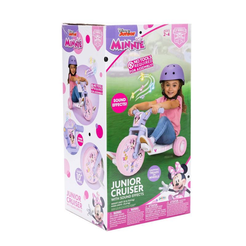 slide 7 of 8, Minnie Mouse 10" Fly Wheel Kids' Tricycle with Electronic Sound - Pink/Purple, 1 ct