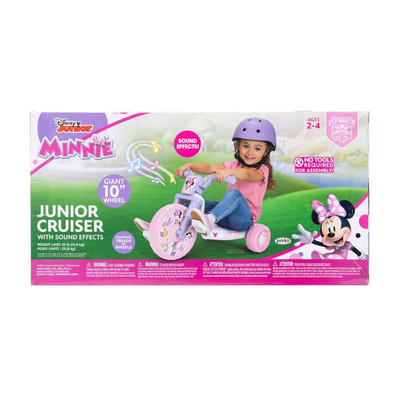slide 8 of 8, Minnie Mouse 10" Fly Wheel Kids' Tricycle with Electronic Sound - Pink/Purple, 1 ct