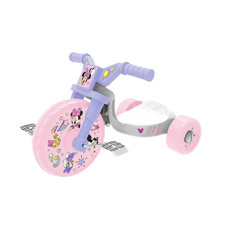 slide 1 of 8, Minnie Mouse 10" Fly Wheel Kids' Tricycle with Electronic Sound - Pink/Purple, 1 ct