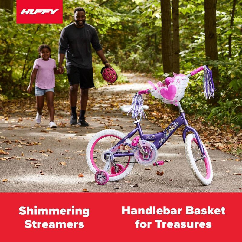 slide 14 of 17, Huffy Disney Princess Kids' Bike - 16" Wheels - Training Wheels - Purple, 1 ct