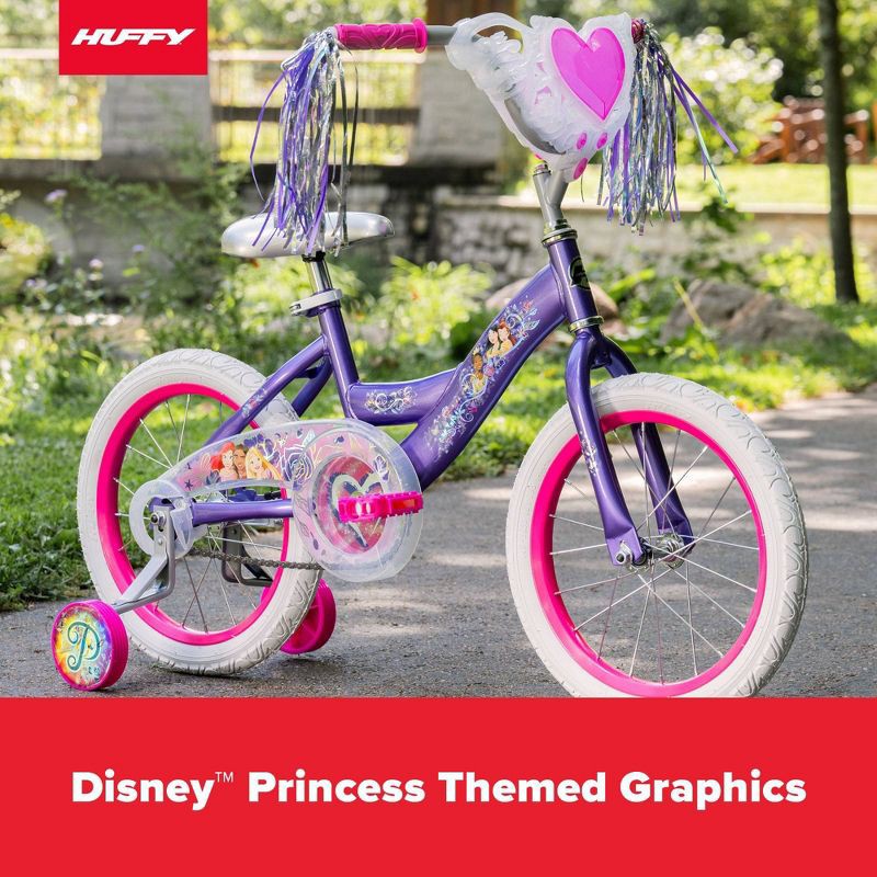 slide 15 of 17, Huffy Disney Princess Kids' Bike - 16" Wheels - Training Wheels - Purple, 1 ct