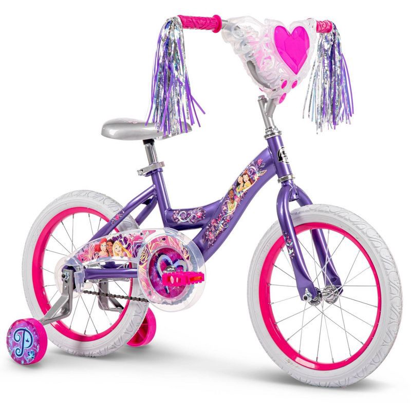 slide 1 of 17, Huffy Disney Princess Kids' Bike - 16" Wheels - Training Wheels - Purple, 1 ct