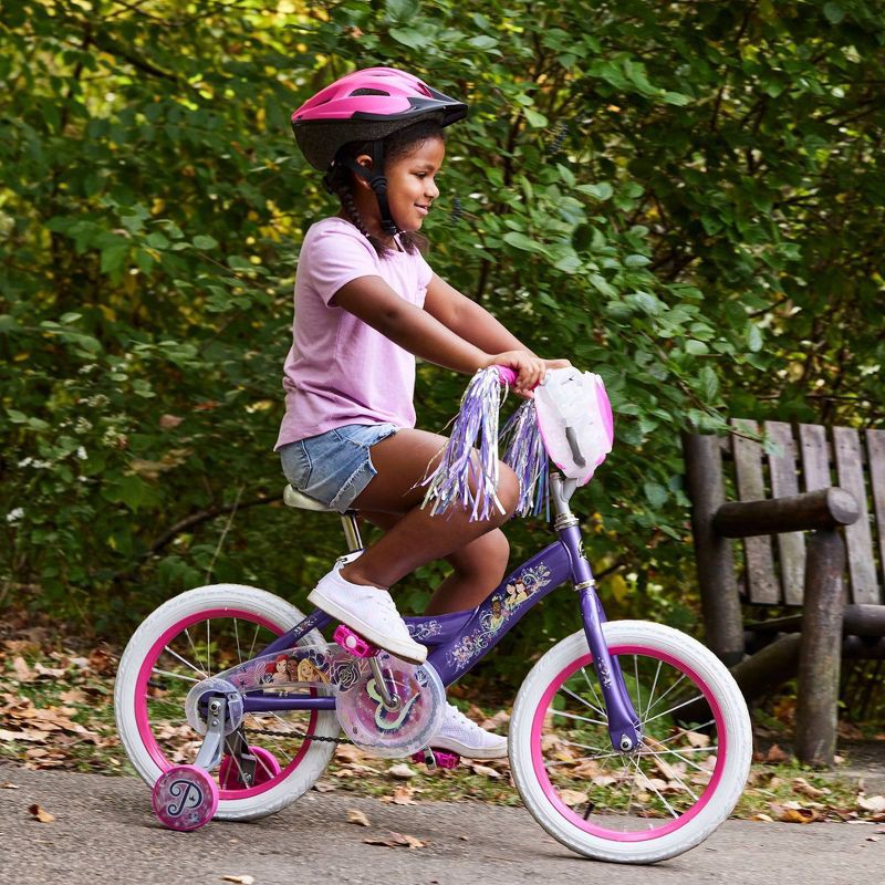 slide 7 of 17, Huffy Disney Princess Kids' Bike - 16" Wheels - Training Wheels - Purple, 1 ct