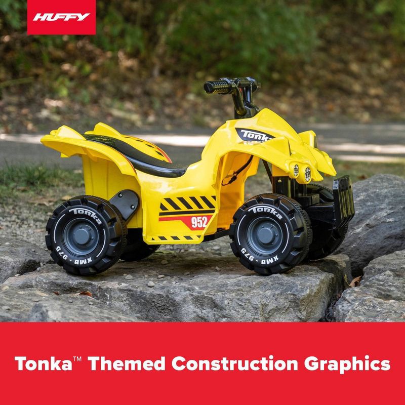 slide 9 of 11, Huffy Tonka Truck Battery Ride-On Quad - 6V - Age 1.5+ Years Old - Yellow, 1 ct