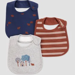 Carter's Just One You️ Baby Boys' 3pk Bear Bib - Blue/Brown
