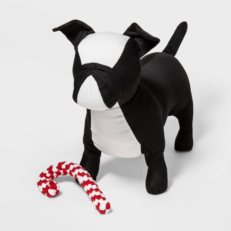 slide 2 of 3, Candy Cane with Rope Dog Toy - Boots & Barkley™, 1 ct