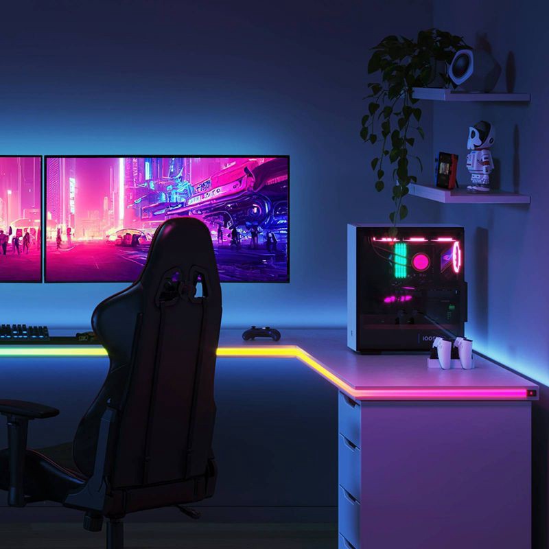 slide 3 of 4, Govee 6.56' Gaming Desk Strip: Home Theater Bias Wi-Fi Light, 1 ct
