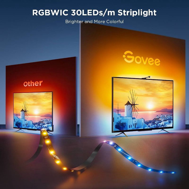 slide 23 of 24, Govee DreamView T1 16.4' TV Backlight: Wi-Fi Bias Lighting, Home Theater Accessory, 1 ct