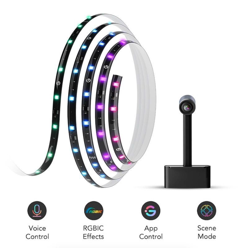 slide 5 of 24, Govee DreamView T1 16.4' TV Backlight: Wi-Fi Bias Lighting, Home Theater Accessory, 1 ct