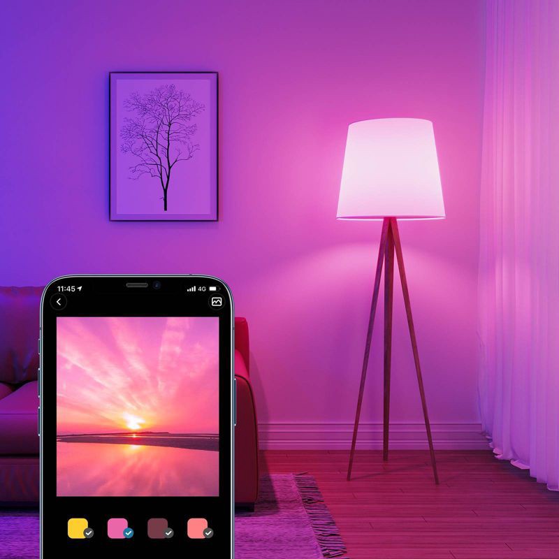 slide 2 of 4, Govee Wi-Fi 800LM 2.4GHz RGBWW 4pk LED Bulb: Home Theater Accessories, Wireless Bias Lighting, 4 ct