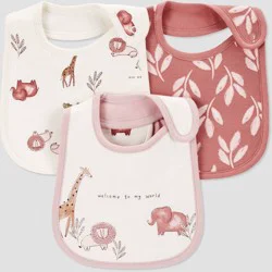 Carter's Just One You️ Baby Girls' 3pk Rose Safari Bib - Pink