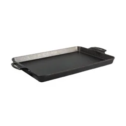 Lodge Cast Iron Baking Pan Black: Rectangle Cookie Sheet, 19.06" x 10.8", Hand Wash, 7.5 lbs