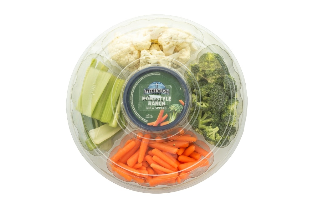 slide 1 of 1, Taylor Farms Large Vegetable Tray With Homestyle Ranch Dip, 46 oz