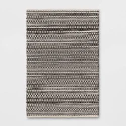4'x6' Washable Norwalk Stripe Accent Rug Black/White - Threshold™