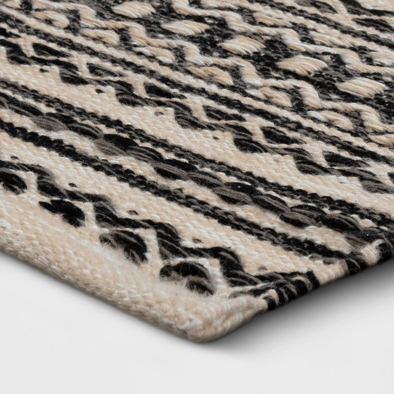 slide 3 of 4, 2'x7' Washable Norwalk Stripe Runner Rug Black/White - Threshold™, 1 ct