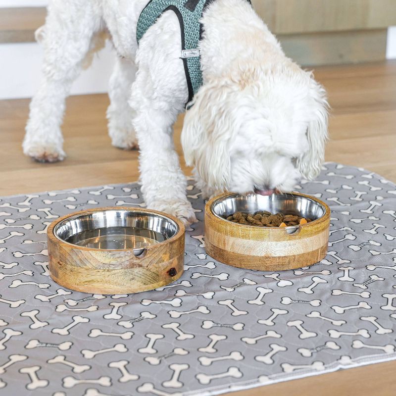 slide 8 of 11, rocket & rex Bone Print Washable Reusable Pee Pads for Dogs - L - Gray - 2ct, 2 ct