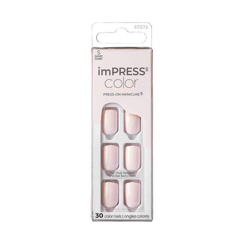 imPRESS Press-On Manicure Short Square Fake Nails - Kick Back - 33ct 33 ct