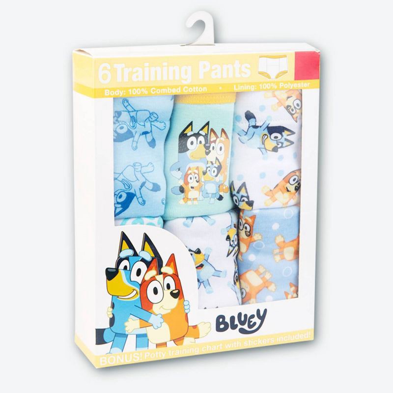 slide 2 of 7, Toddler Bluey 6pk Training Underwear - 3T: Cotton Reusable Pants, 28-38 lbs, Multicolor, 6 ct, 28 ct; 38 lb